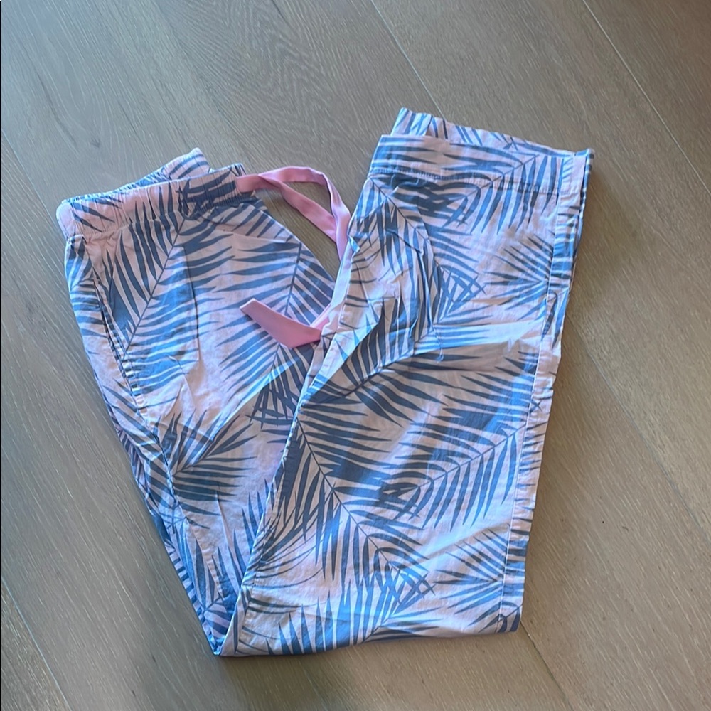 Victoria's Secret Pink and Blue Leaf Print Pants